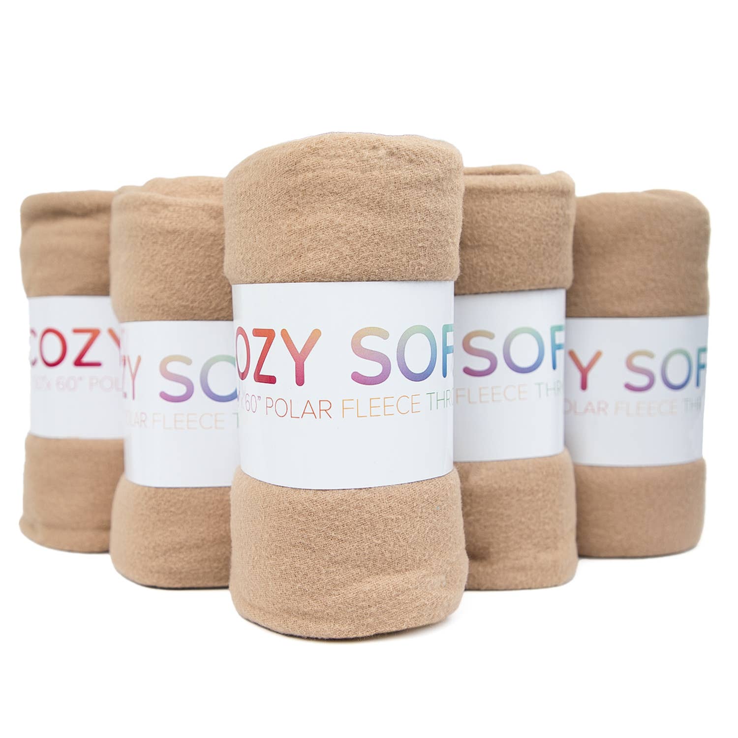 Soft Polar Fleece Throw Blankets - Color Options - 50x60: Beige