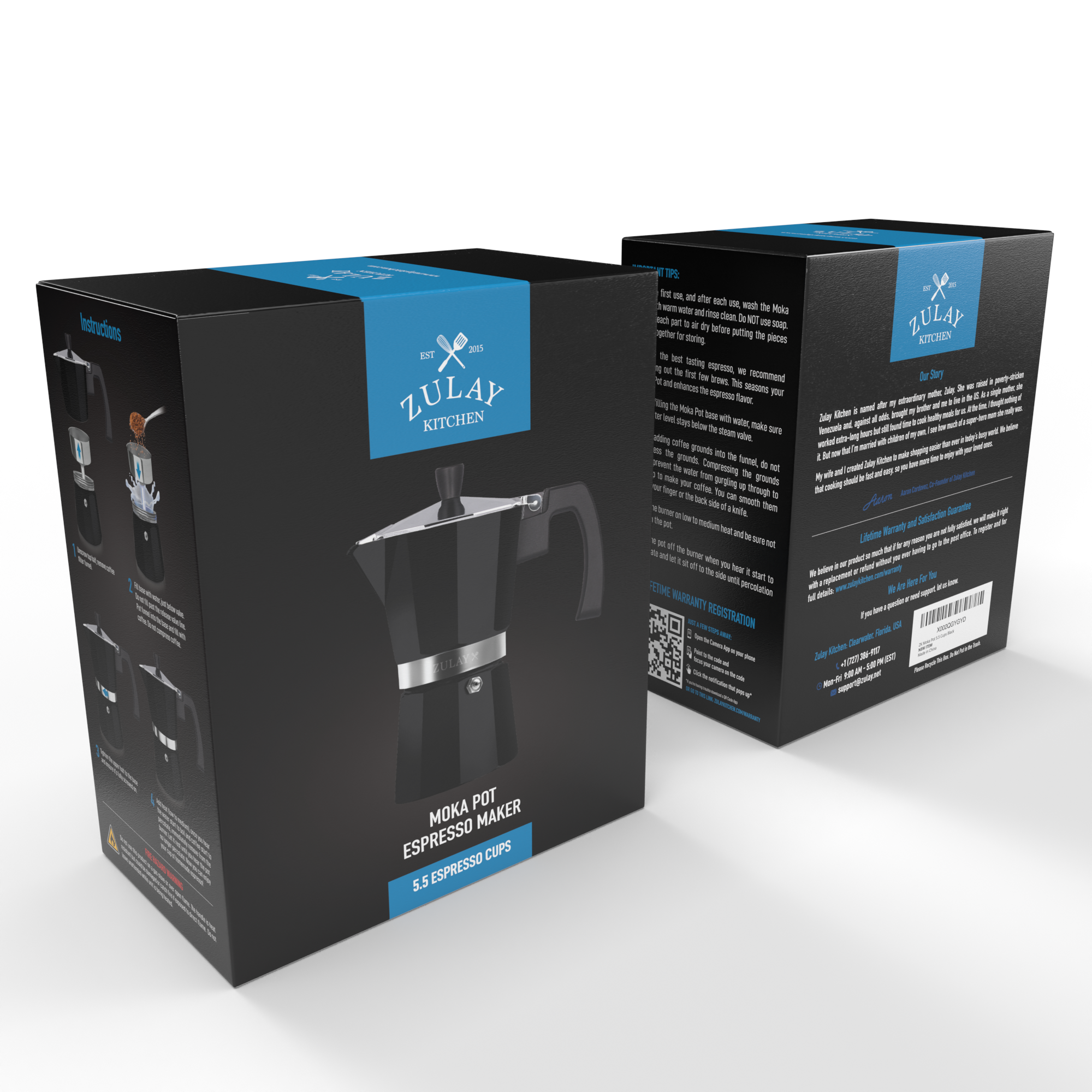 Stovetop Espresso Cup Moka Pot: 5 cup - Dark Gray