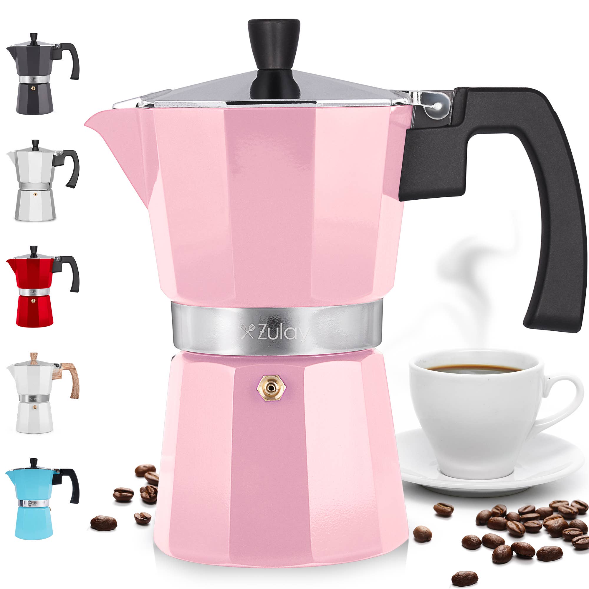 Stovetop Espresso Cup Moka Pot: 5 cup - Dark Gray