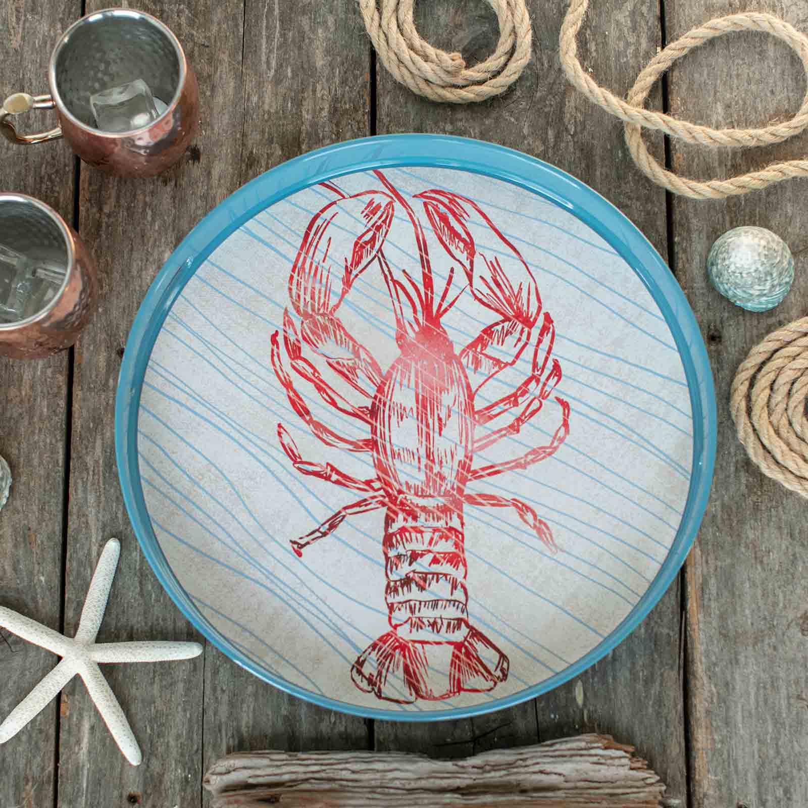 RED LOBBY 15 Inch Round Tray SALE