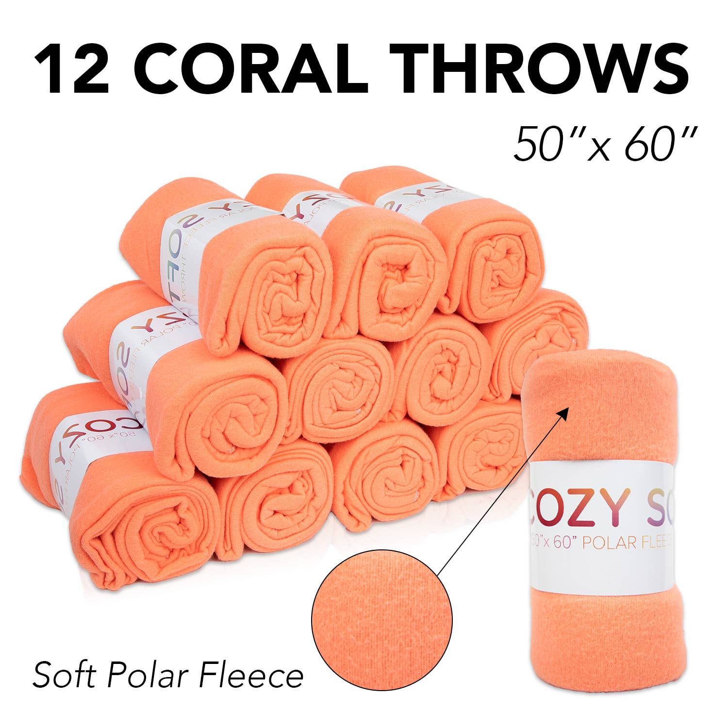 Soft Polar Fleece Throw Blankets - Color Options - 50x60: Beige