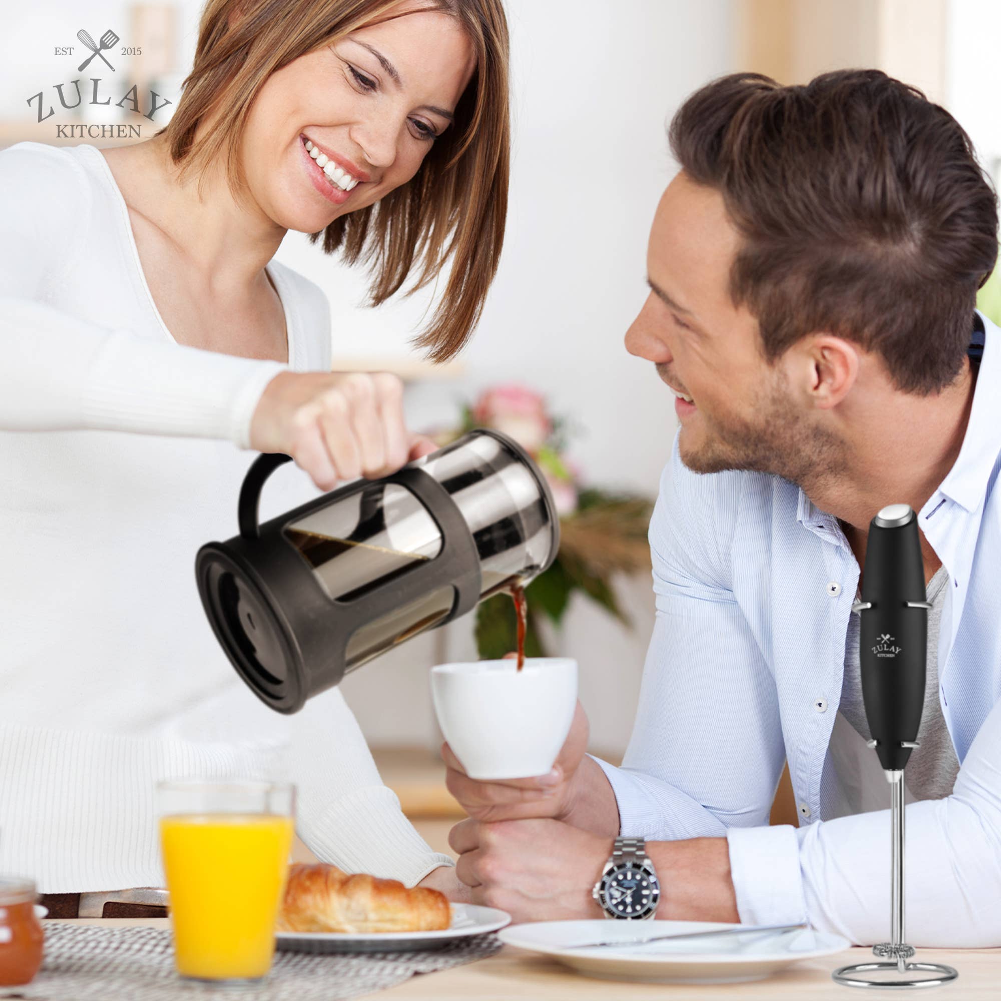 French Press Coffee Pot and Milk Frother Set