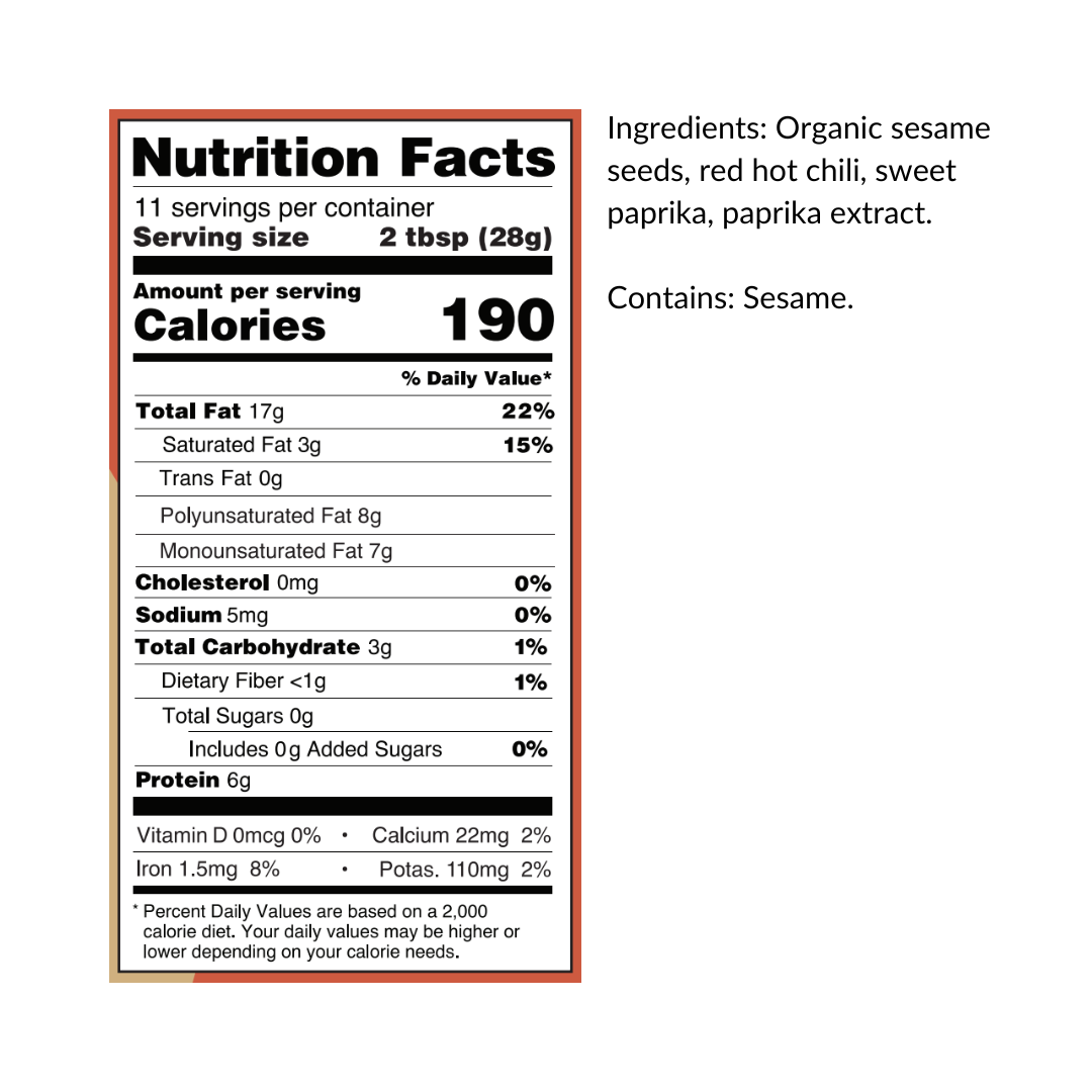Organic Spicy Tahini Squeeze Bottle, 6/310g