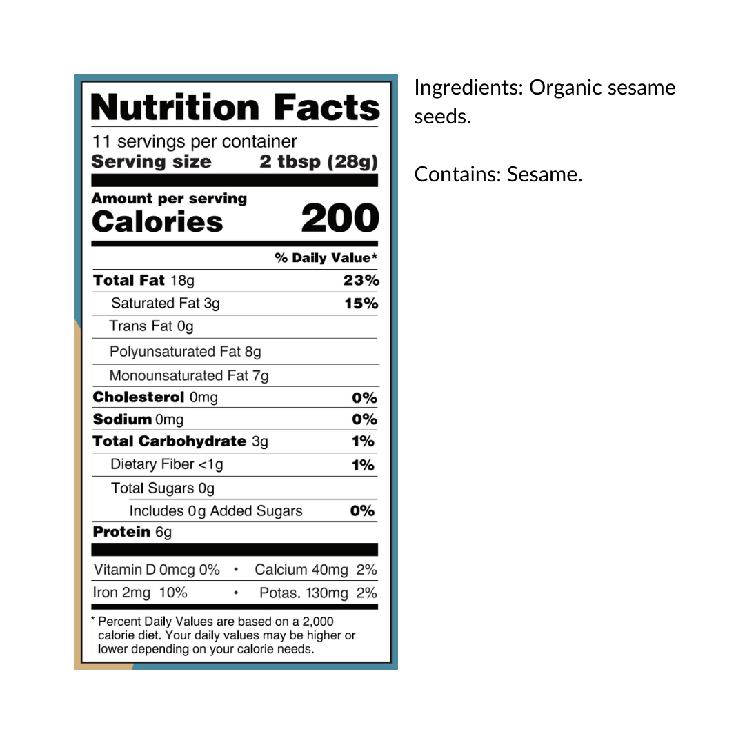 Organic Tahini Squeeze Bottle, 6/310g