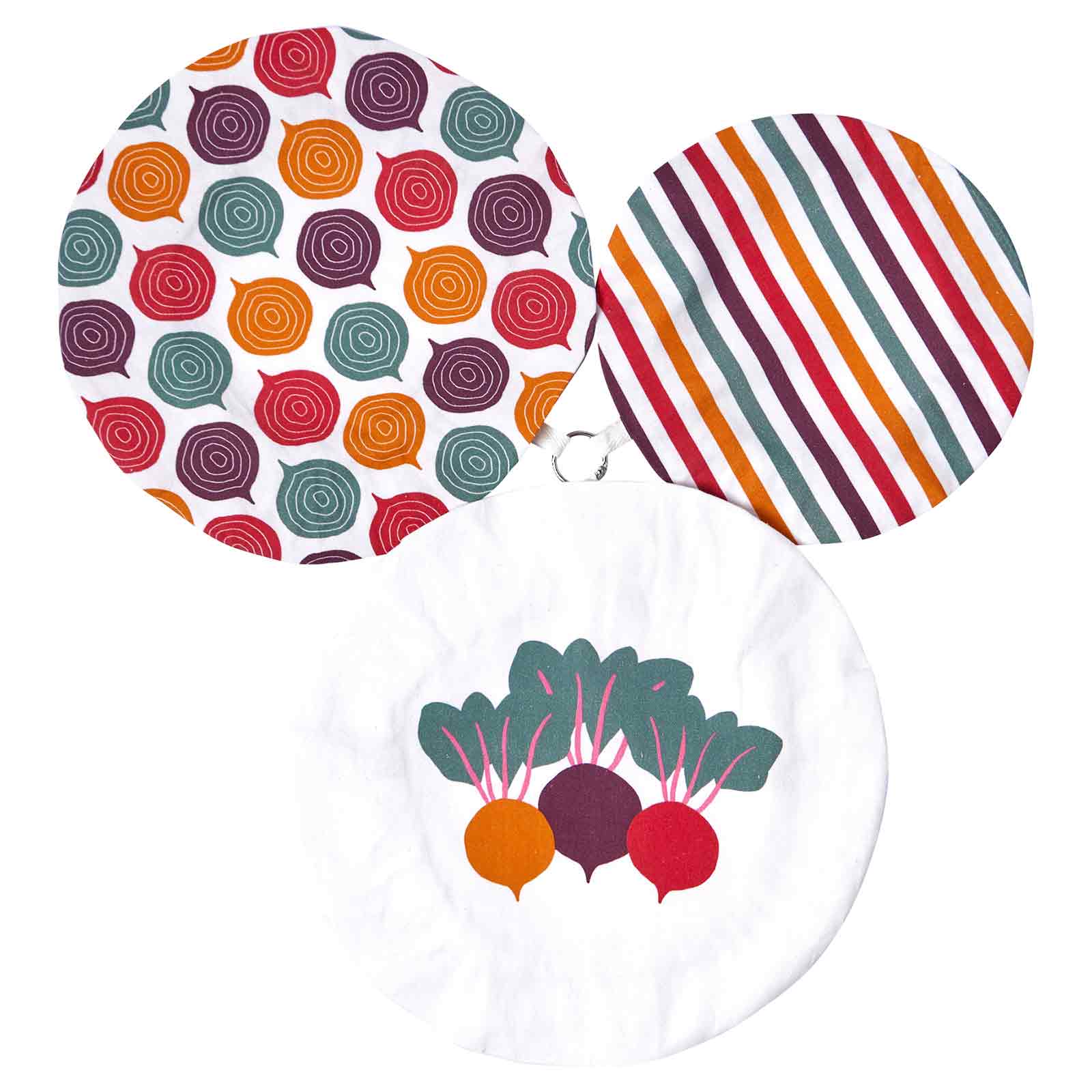 THREE BEETS 'Blu' Reusable Dish Covers Set Of 3