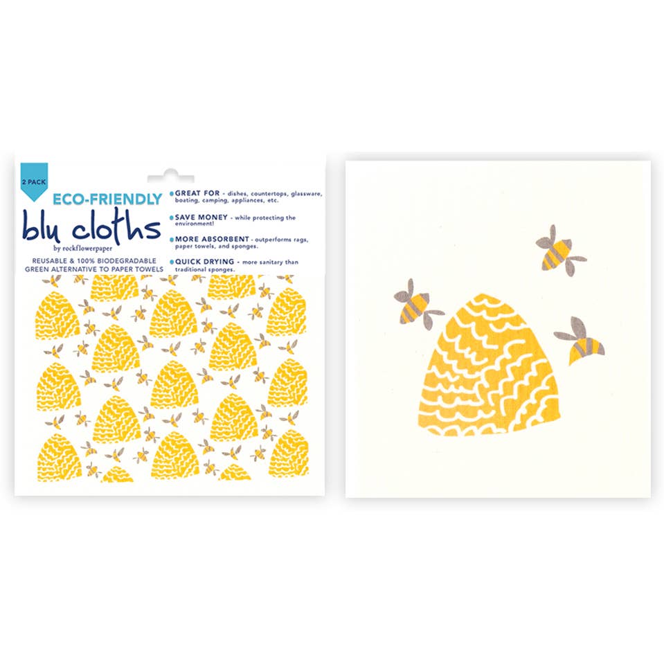 BEEHIVE Reusable Blu Cloths, Set/2