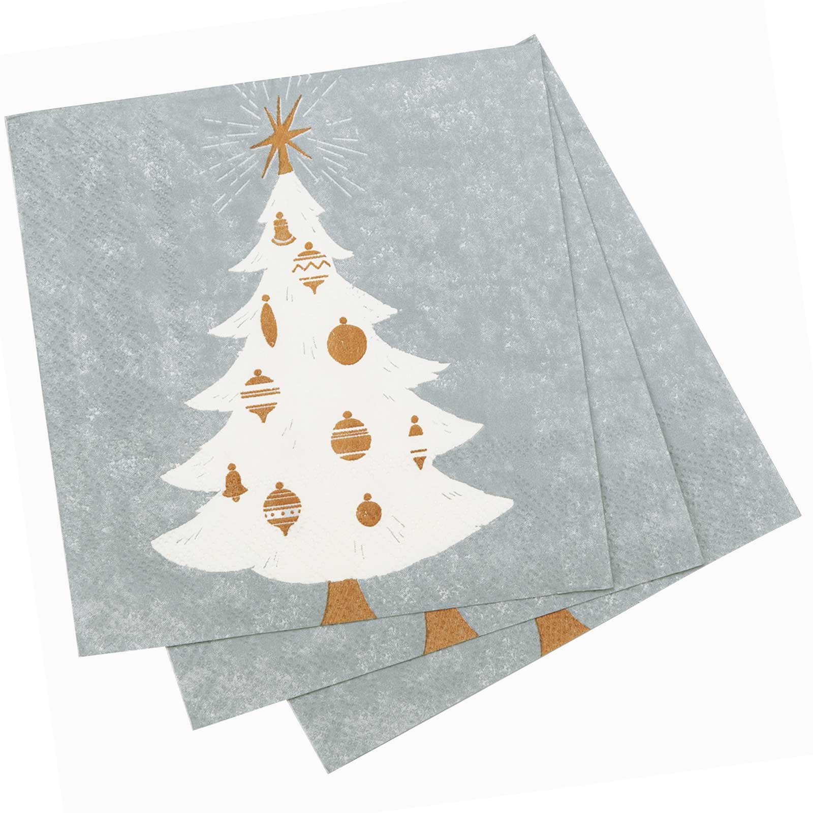 Winter White Tree Paper Cocktail Napkins