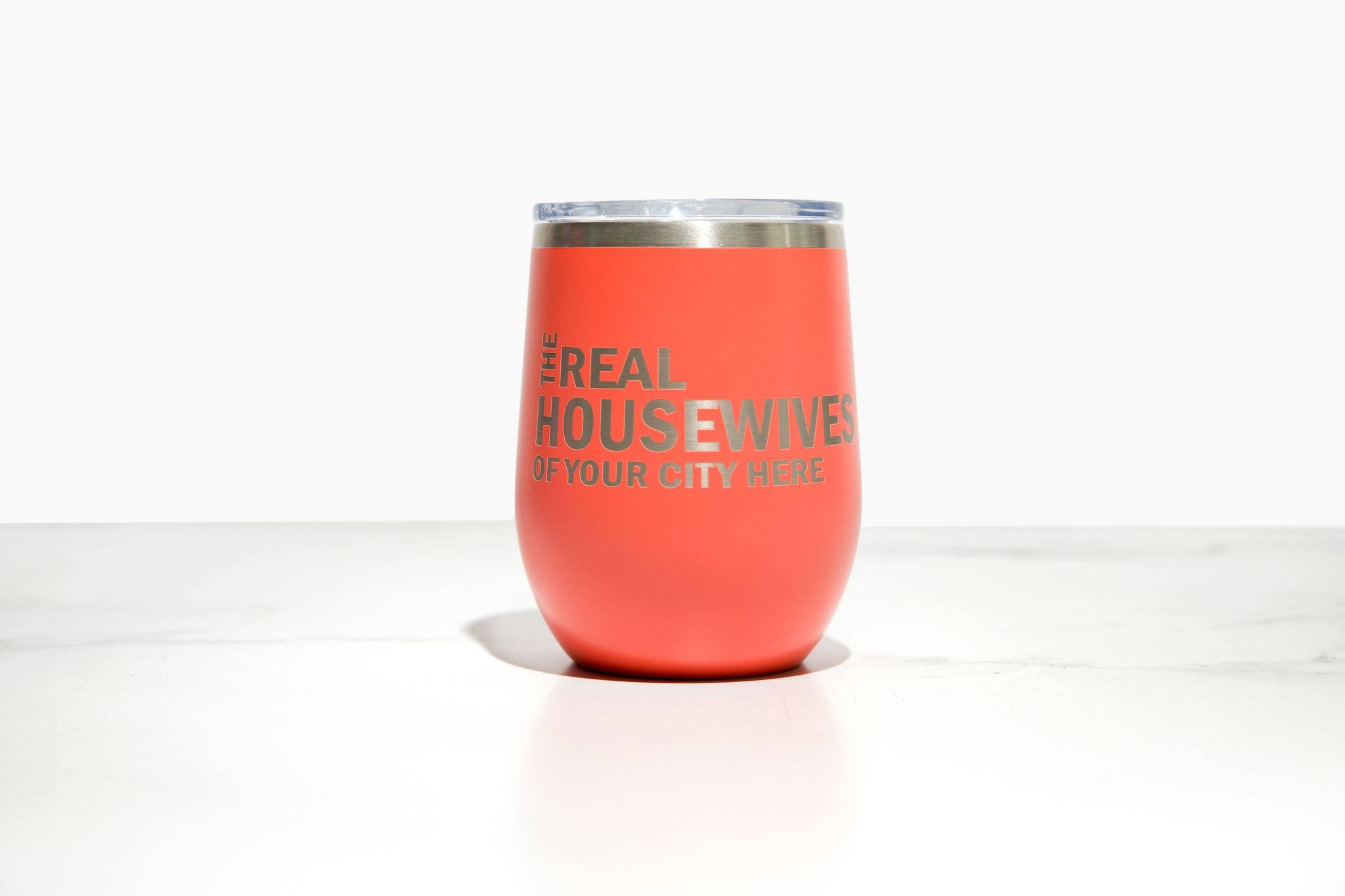 Real Housewives of YOUR CUSTOM CITY Polar Camel Wine Tumbler: White