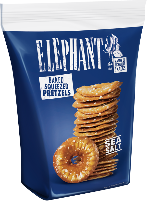 1082 - ELEPHANT Pretzels with Sea Salt 6.35oz(180g)