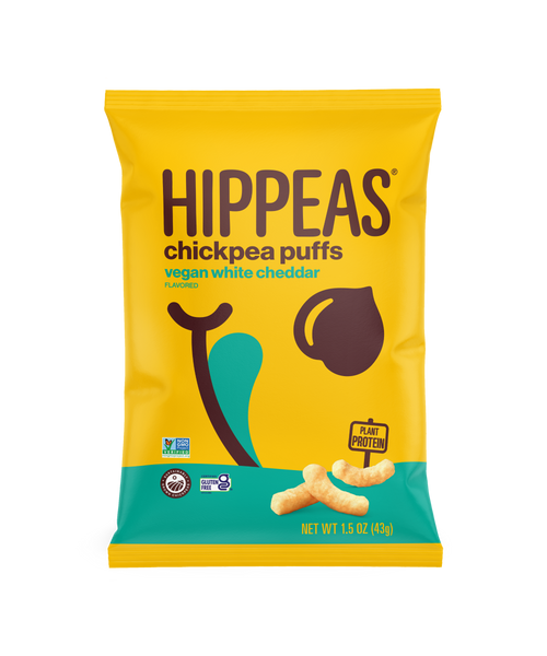 Chickpea Puffs, Vegan White Cheddar, 12ct 1.5oz Bags - Vegan Gluten-Free Snacks