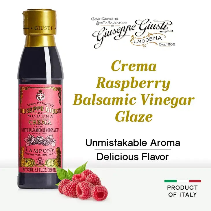 Crema Raspberry Balsamic Glaze Of Modena: 5.07 fl oz (150ml)