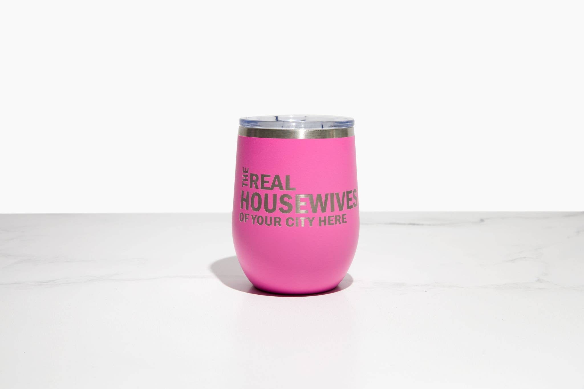 Real Housewives of YOUR CUSTOM CITY Polar Camel Wine Tumbler: Teal