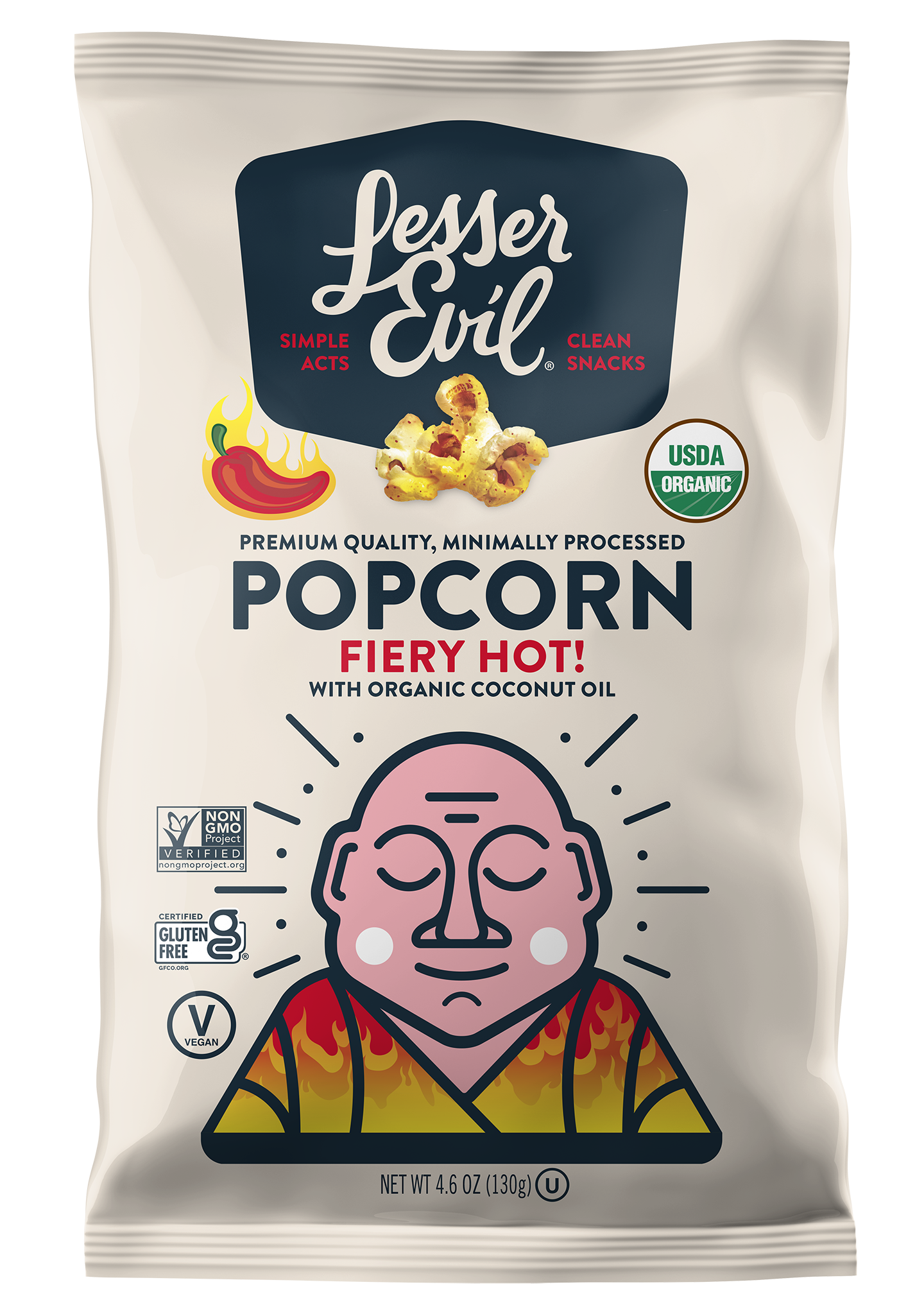 Organic Popcorn, Fiery Hot 4.6 oz