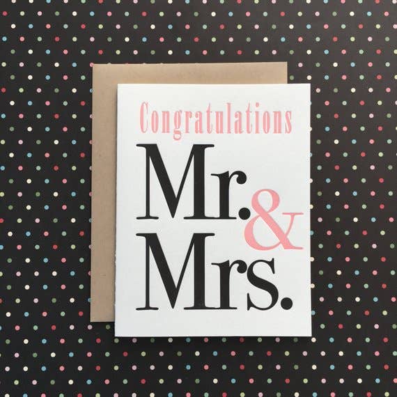 Congratulations Mr. & Mrs. - letterpress card