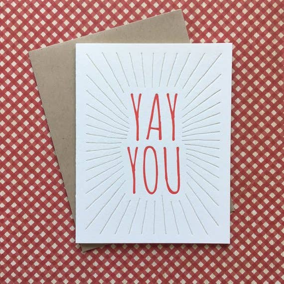 Yay You - letterpress card