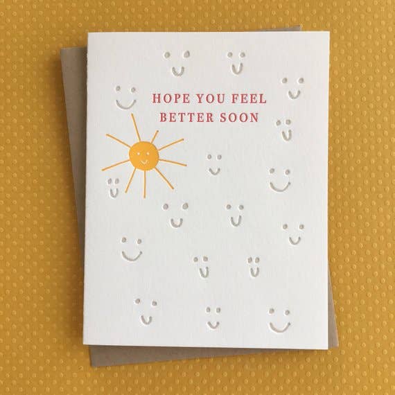 Feel Better Soon - letterpress card