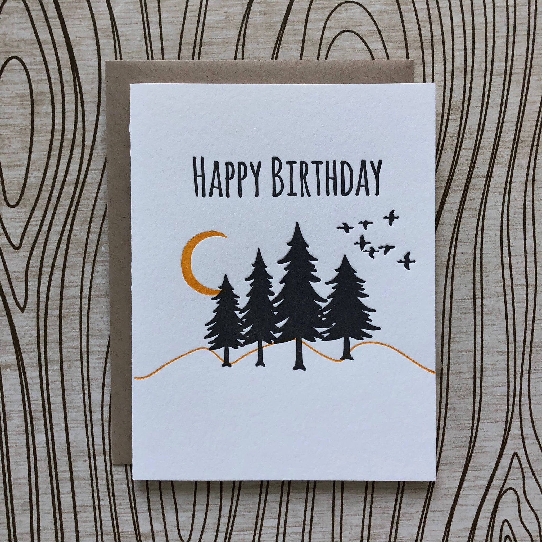 Happy Birthday Great Outdoors - letterpress card