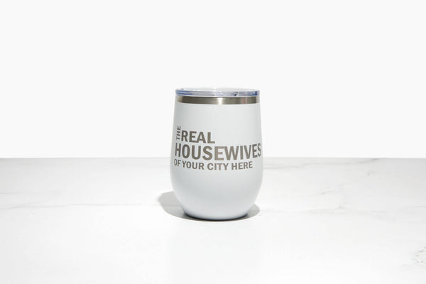 Real Housewives of GUILFORD  Polar Camel Wine Tumbler: White