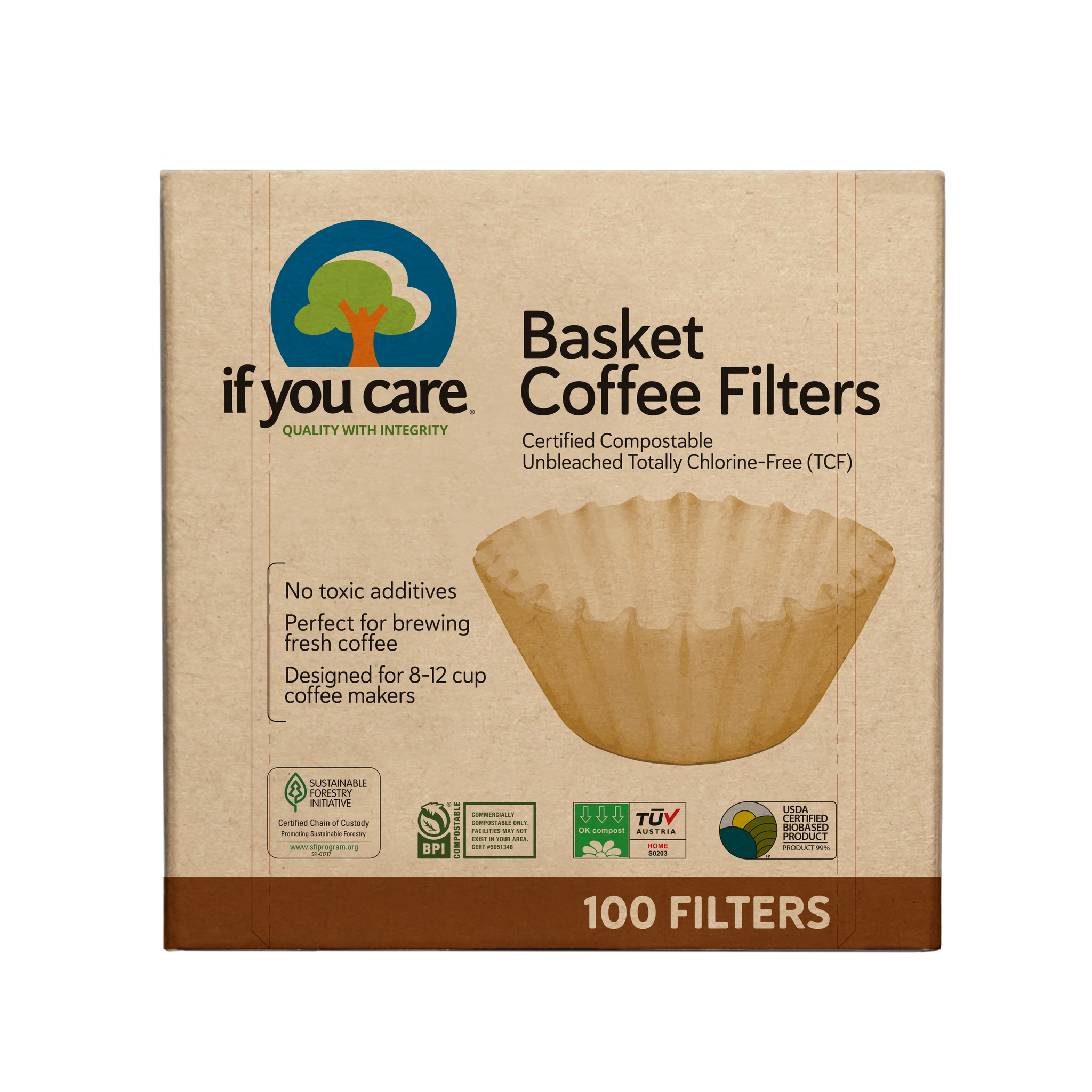 Unbleached 8" Basket Filters