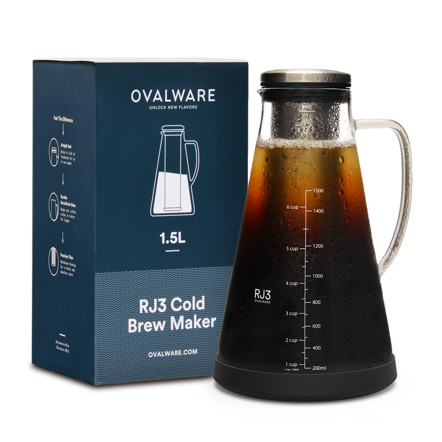 900ML Cold Brew Iced Coffee Maker airtight seal coffee maker