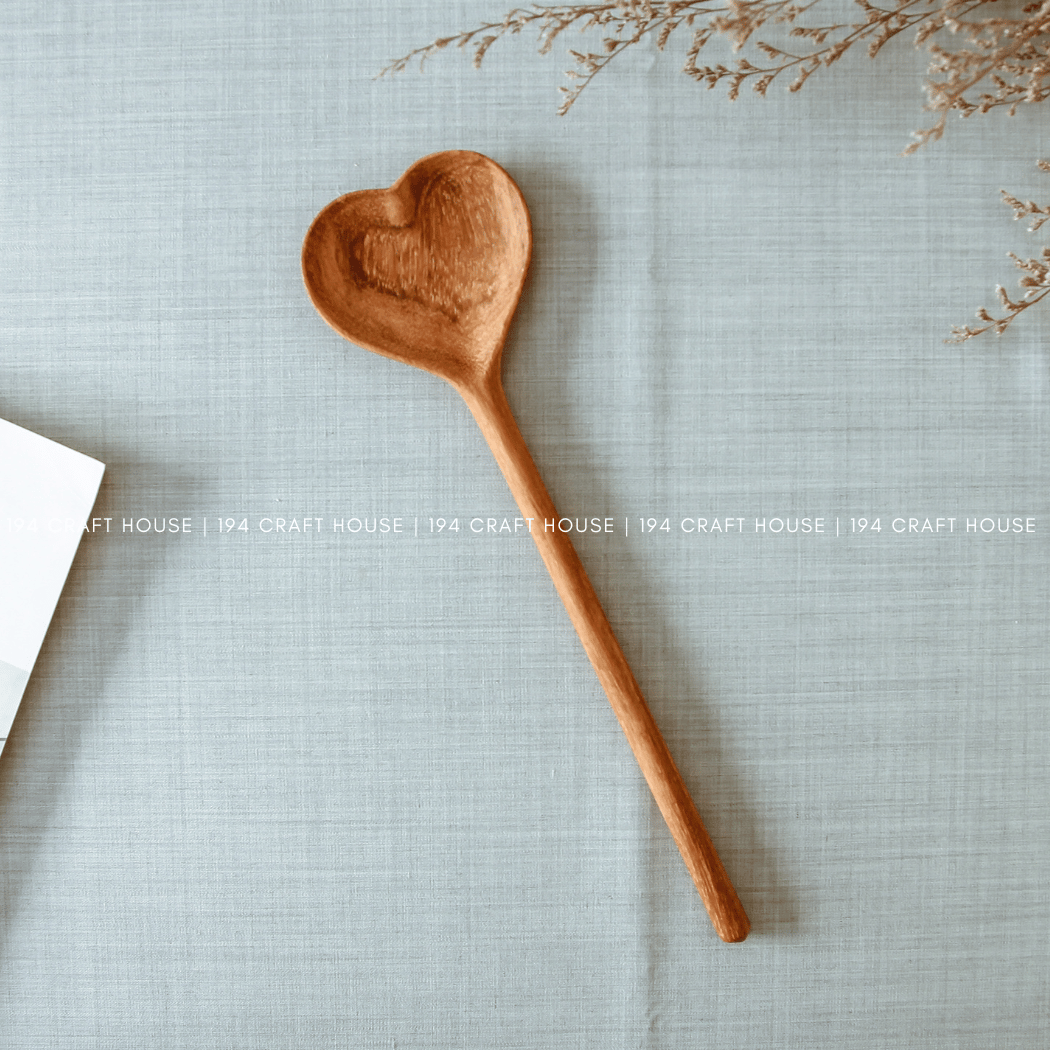 Straight Heart Wooden Spoon Large Size - Mothers Day Gifts
