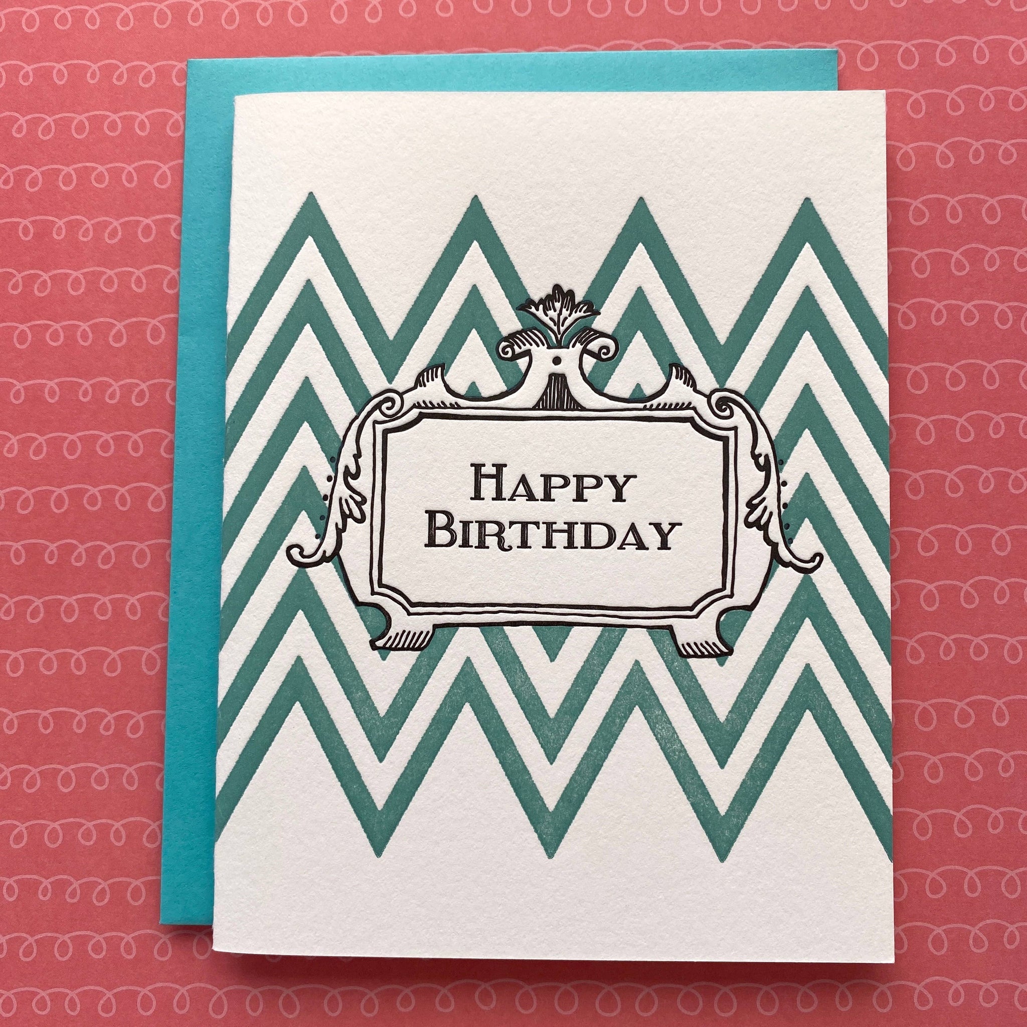 Happy Birthday Zig Zag - letterpress card