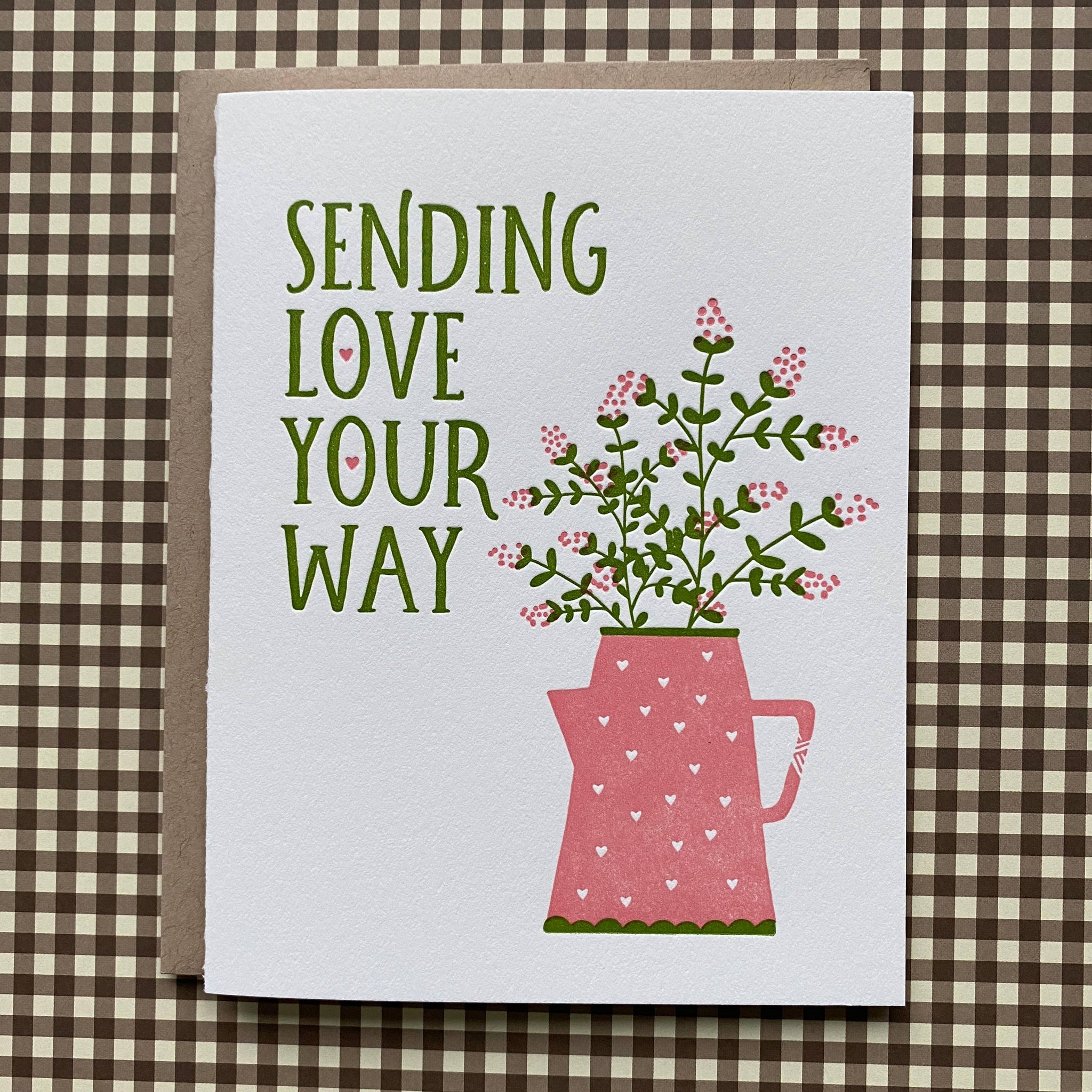 Sending Love Flowers - letterpress card